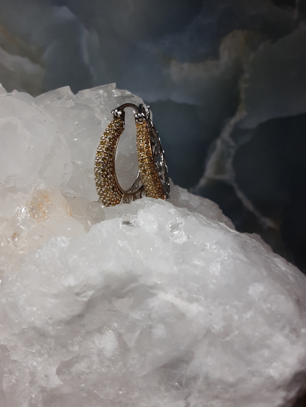 925 yellow diamond hoop earrings.